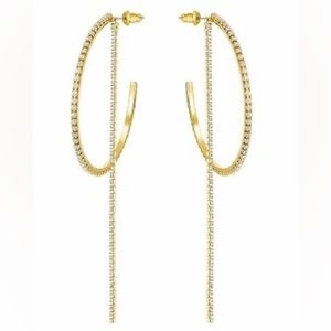 Fit Hoop Pierced Earrings, 2 in 1, GOS Swarovski Crystal Authentic MIB 5504573